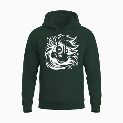Funny Horse with Funny Eyes Unisex Hoodie - Forest