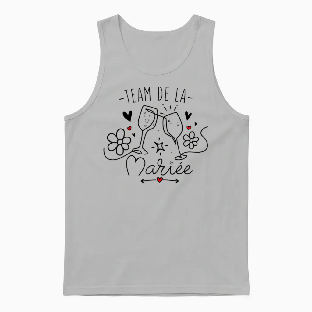 Woman Bride Team Surprise for a Evjf Team Bride Humor T-Shirt, White, Female X-Small Unisex Tank Top in Ash