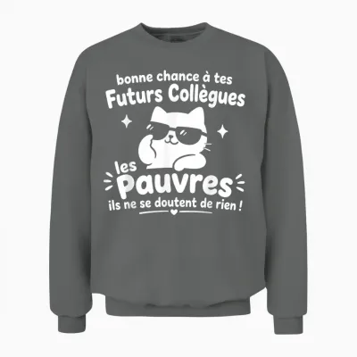 Bonne Chance Nouveau Travail Humour Pot De Départ Collègue Unisex Sweatshirt - Graphite Heather