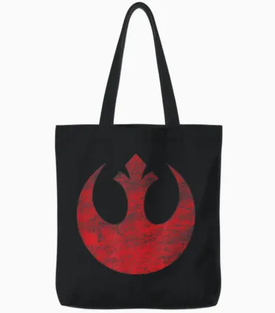 Star Wars Rebel Alliance Logo Weathered Dark Tote Bags - Black
