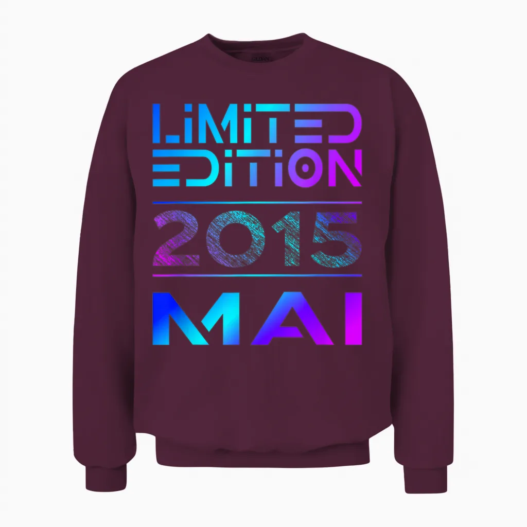 Limited Edition Mai 2015 Junge Mädchen 11. Geburtstag Unisex Sweatshirt in Maroon