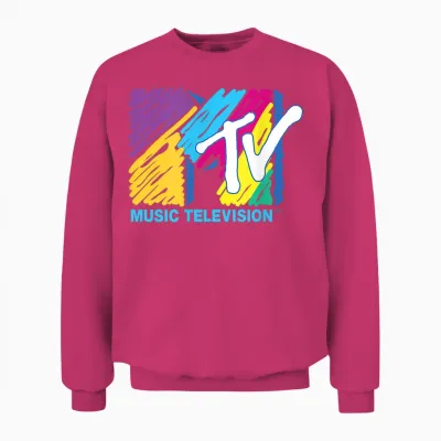 The Official Mtv Logo with Great Colors Painted with Big Pen Unisex Sweatshirt - Heliconia