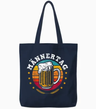 Männertag Saufen Männertour Bier Fan Bierflasche Alkohol Tote Bags - Navy