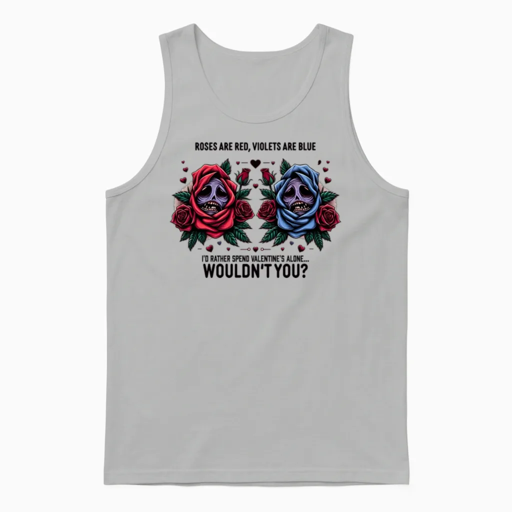 Funny Roses Are Red Violets Are Blue Unisex Tank Top in Ash
