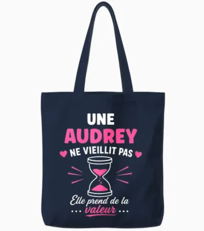 Anniversaire Audrey Ne Vieillit Pas Humour Prénom Audrey Tote Bags - Navy