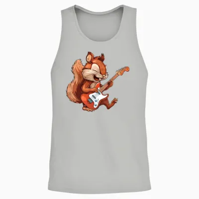 Rock Squirrel Guitarist Band Music Unisex Tank Top - Ash