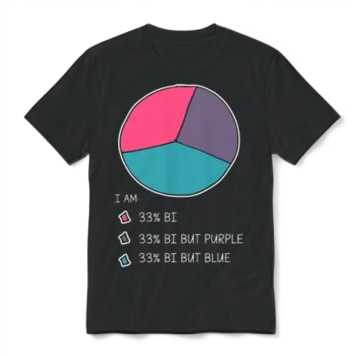 Funny Bisexual Stuff Pie Chart Lgbt Bi Pride Unisex T-Shirt - Black