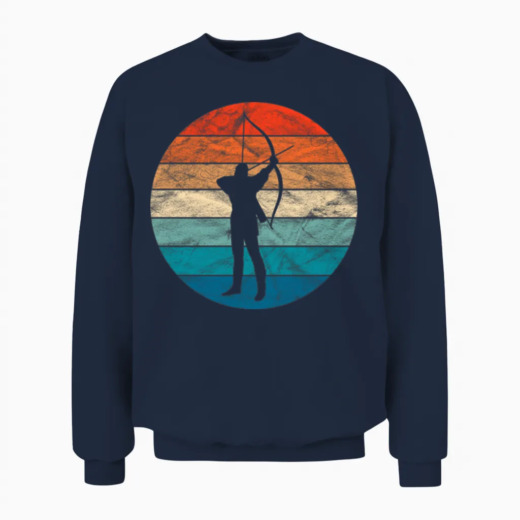Vintage Retro Archery Unisex Sweatshirt in Navy