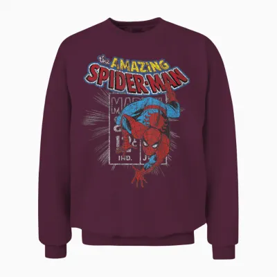 Marvel the Amazing Spider-Man Vintage Comic Unisex Sweatshirt - Maroon