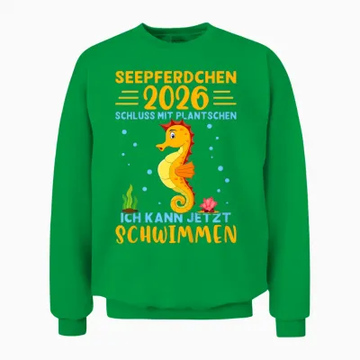 Seahorse 2026 Early Swimmer Badge Unisex Sweatshirt - Irish Green