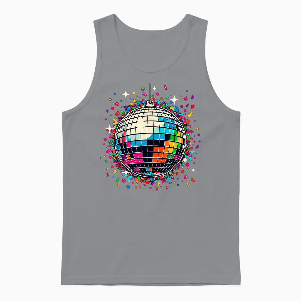 Confetti Disco Ball Party Unisex Tank Top in Sport Grey