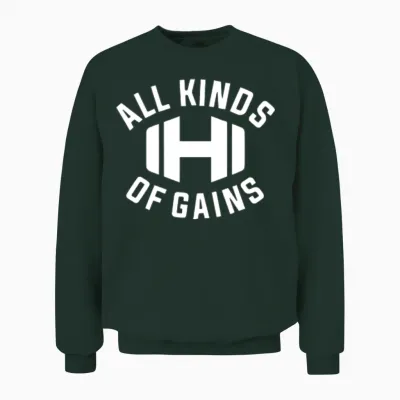 All Kinds of Gains Logo Black T-Shirt Hodgetwins Unisex Sweatshirt - Forest