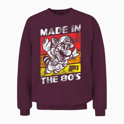 Nintendo Super Mario 3 Made in the 80's Retro Unisex Sweatshirt - Maroon