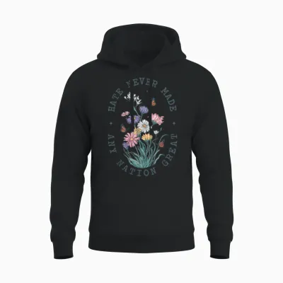 Floral Butterflies Democrat President Liberal Unisex Hoodie - Black