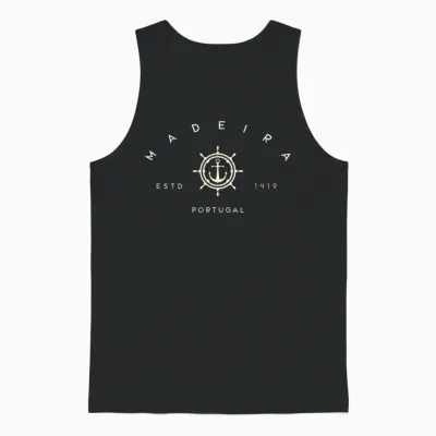 Madeira Portugal - Madeira Portugal Anchor Unisex Tank Top - Black