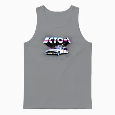 Ghostbusters Ecto 1 Synthwave Nyc Années 80 Film Rétro Unisex Tank Top - Sport Grey