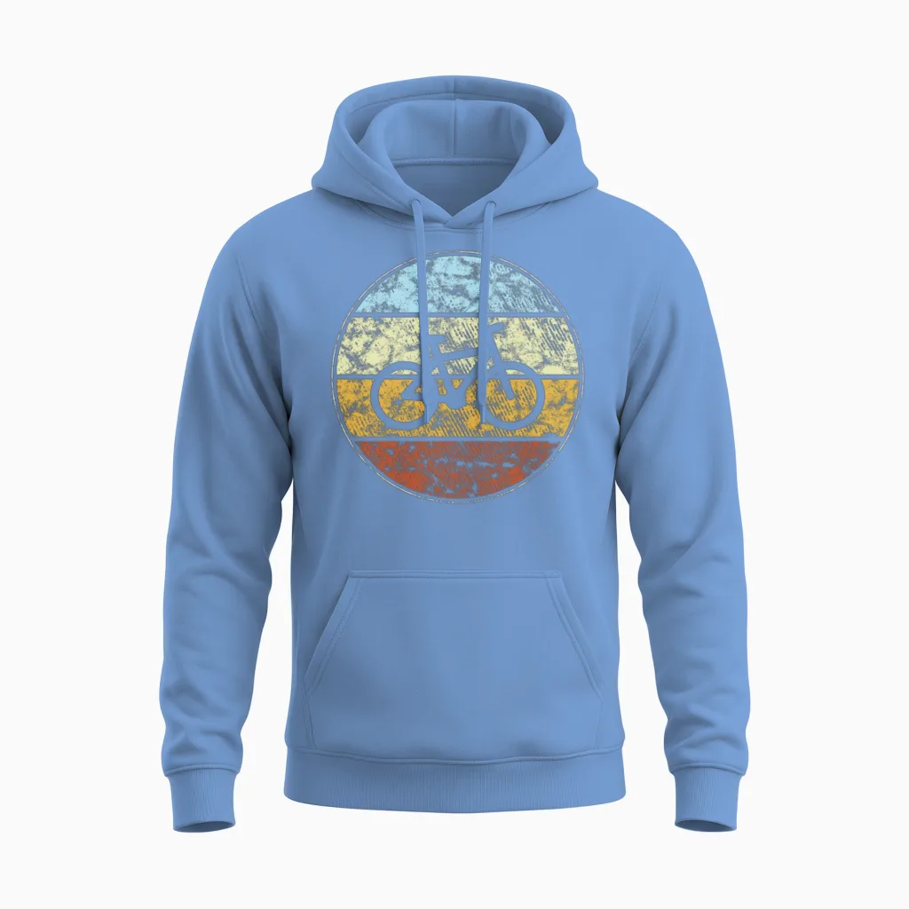 Cycling Retro Unisex Hoodie in Carolina Blue