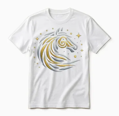 Celestial Horse Glyph Unisex T-Shirt - White