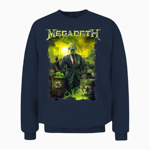 Megadeth - Toxic Vic T-Shirt, Black Unisex Sweatshirt in Navy
