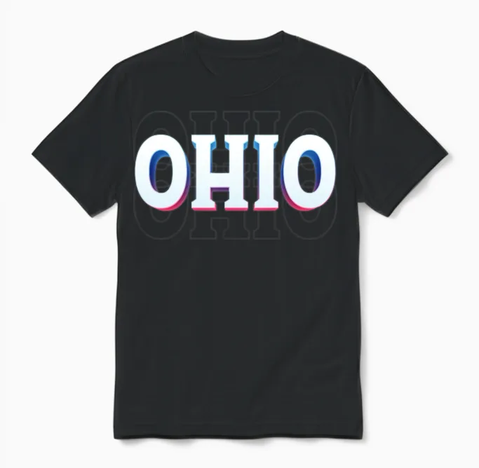 Retro - Ohio City Unisex T-Shirt in Black