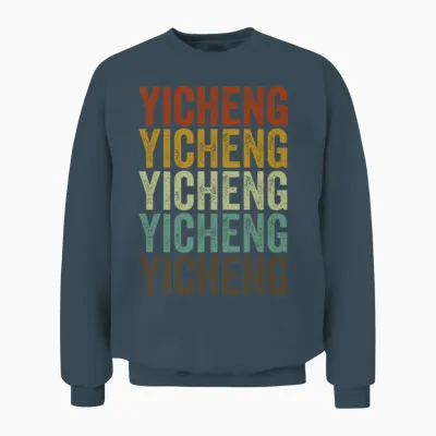 Yicheng China Retro Vintage Unisex Sweatshirt - Dark Heather