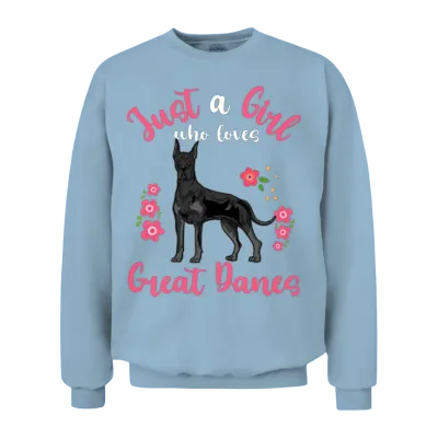 Great Dane Dog Great Dane Lover Unisex Sweatshirt - Light Blue