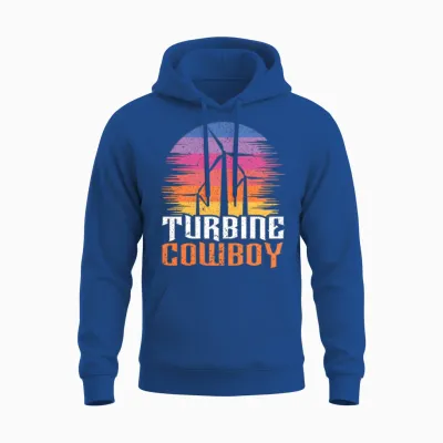 Turbine Cowboy Wind Renewable Energy Windmill Unisex Hoodie - Royal