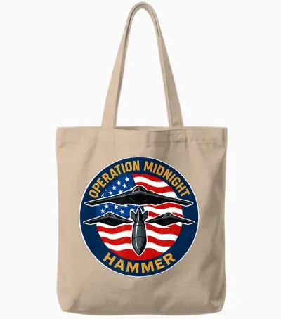 Operation Midnight Hammer - Usa Flag Midnight Hammer Tote Bags - Natural