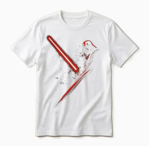 Starwars Darth Vader Lightsaber Unisex T-Shirt in White