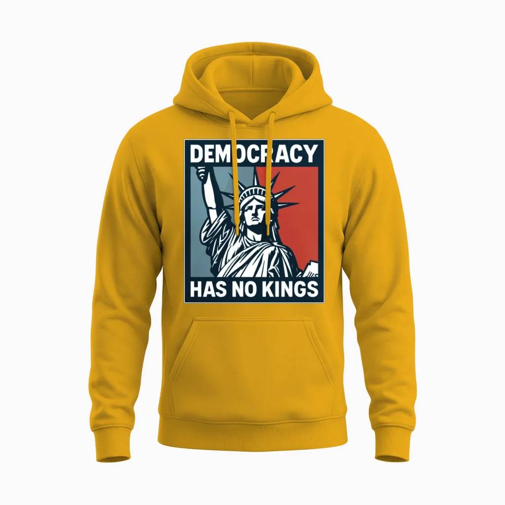 Democracy Has No Kings Unisex Hoodie in Gold