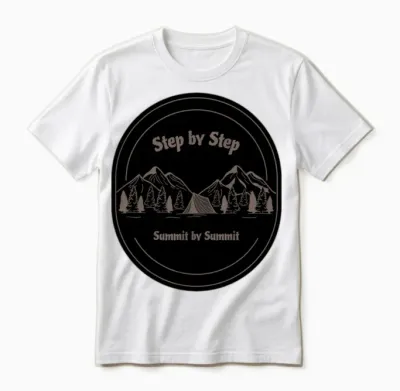 Hiking: Step by Step, Summit by Summit Unisex T-Shirt - White