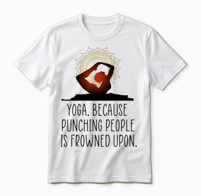 Yoga Funny Quote Unisex T-Shirt in White