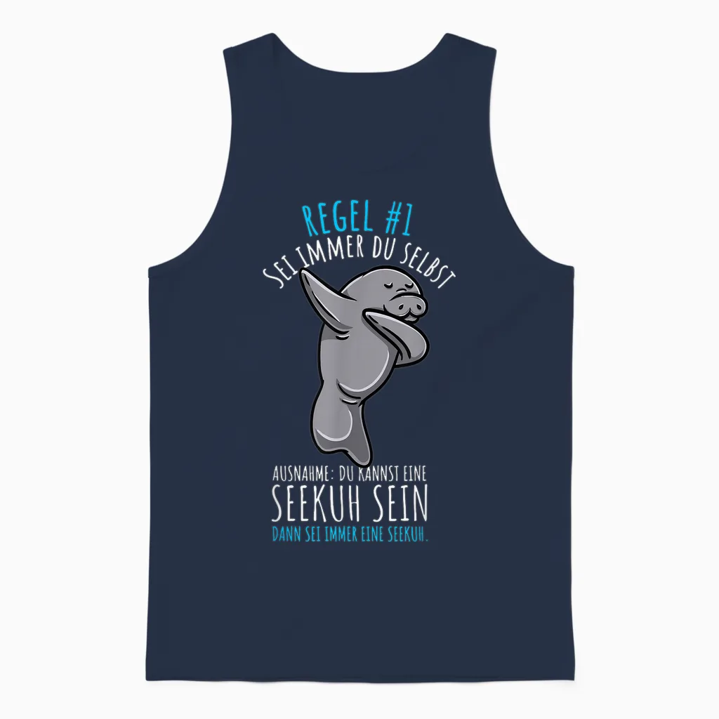 Sei Immer Du Selbst Seekuh Unisex Tank Top in Navy