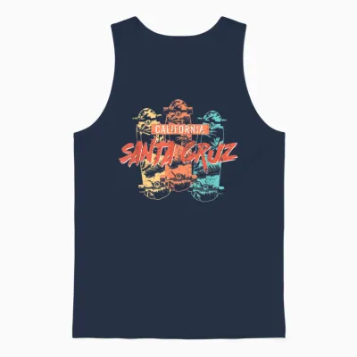 Tropischer Vintage-Skateboard-Skater Aus Santa Cruz, Kalifornien Unisex Tank Top - Navy