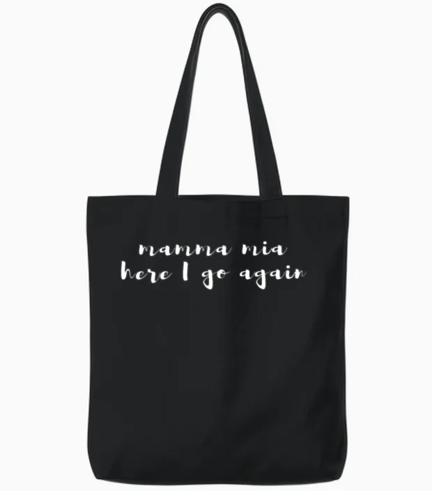 Mamma Mia Tote Bags in Black