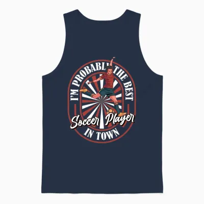 Soccer Funny Unisex Tank Top - Navy
