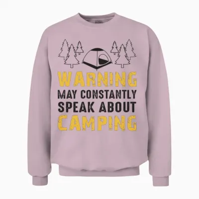 Camping Vintage Retro Unisex Sweatshirt - Light Pink