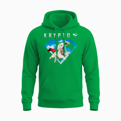 Superman (2025 Movie) Krypto Sky Shield T-Shirt, Black, S Unisex Hoodie - Irish Green