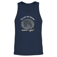 Moonlight Dreamer Follow Your Dreams Aesthetic Unisex Tank Top - Navy – 2