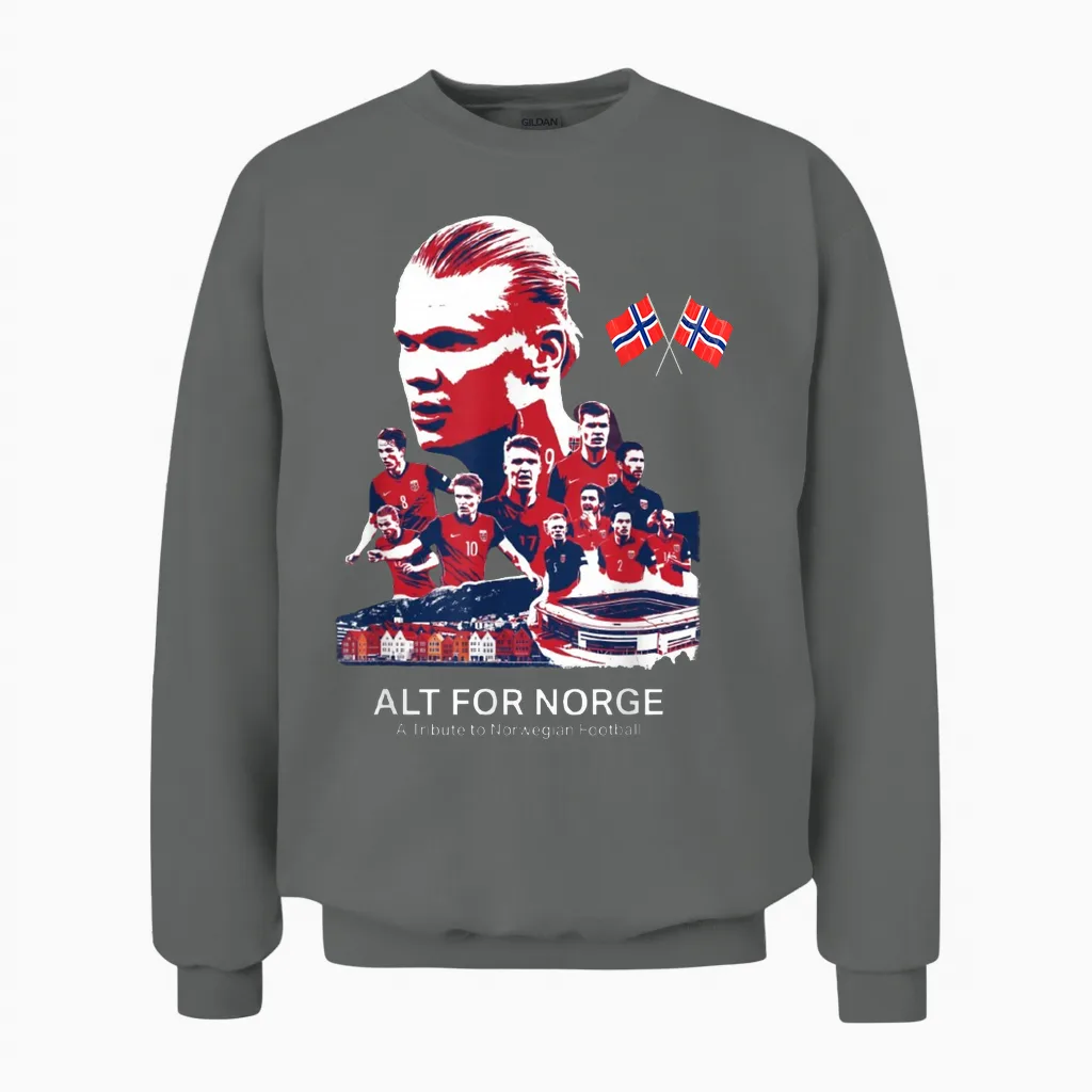 Norwegen Flagge Vintage Stil Nordic Rot Weiß Blau Symbol Unisex Sweatshirt in Graphite Heather