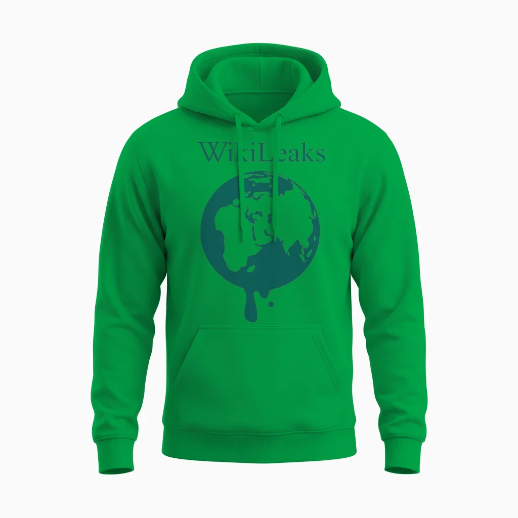 Wikileaks Dripping Globe Unisex Hoodie in Irish Green
