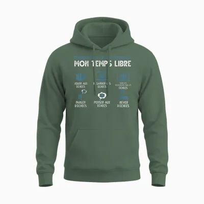 What I Do in My Free Time Play Chess T-Shirt, Black, S Unisex Hoodie - Military Green