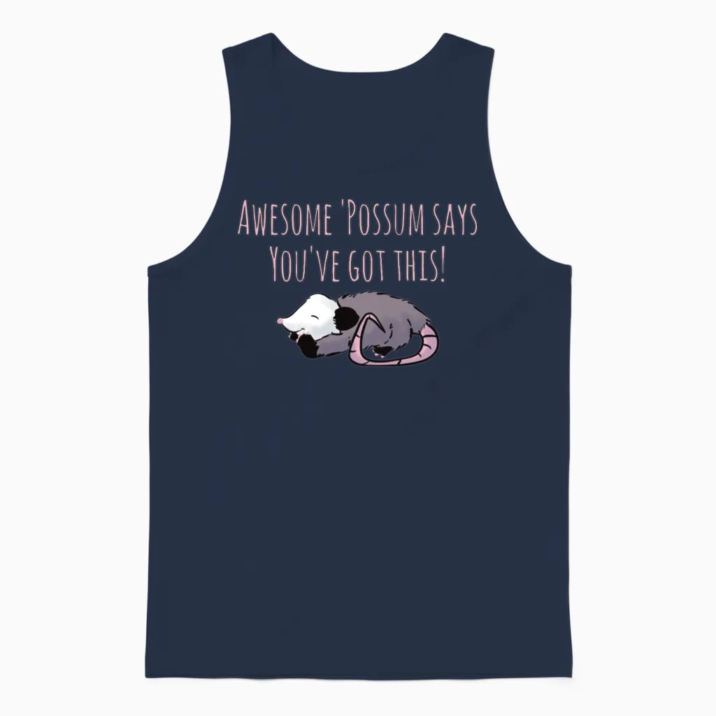 Cute Possum Design for Shirts, Stickers Awesome Unisex Tank Top - Navy