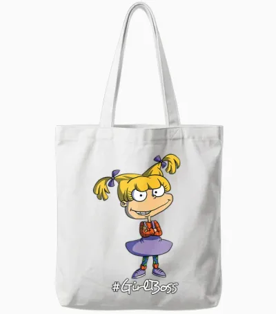 Mademark X Rugrats - Angelica Pickles Girl Boss Rugrats Tote Bags - White