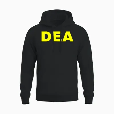 Dea Agent Drug Enforcement Administration Vorderdruck Gelb Unisex Hoodie - Black