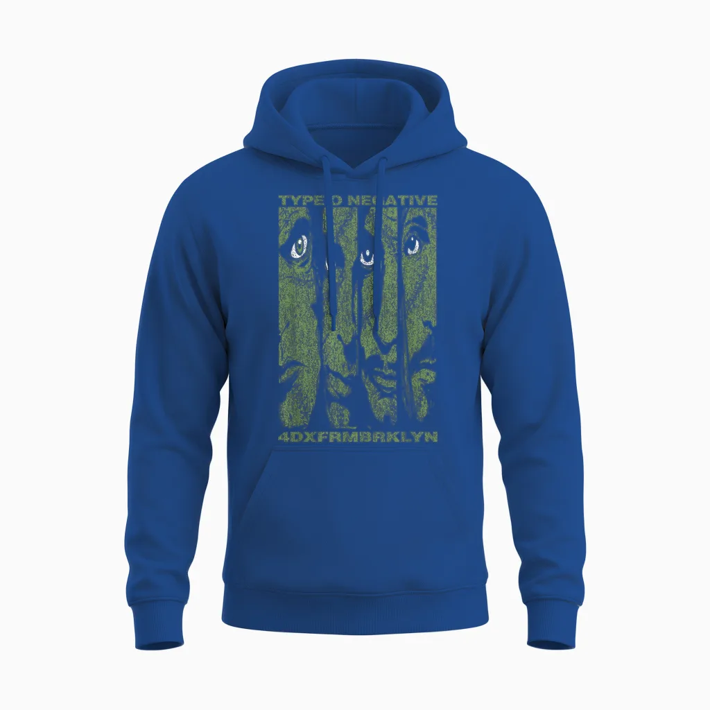Type O Negative Faces T-Shirt, Black, S Unisex Hoodie in Royal