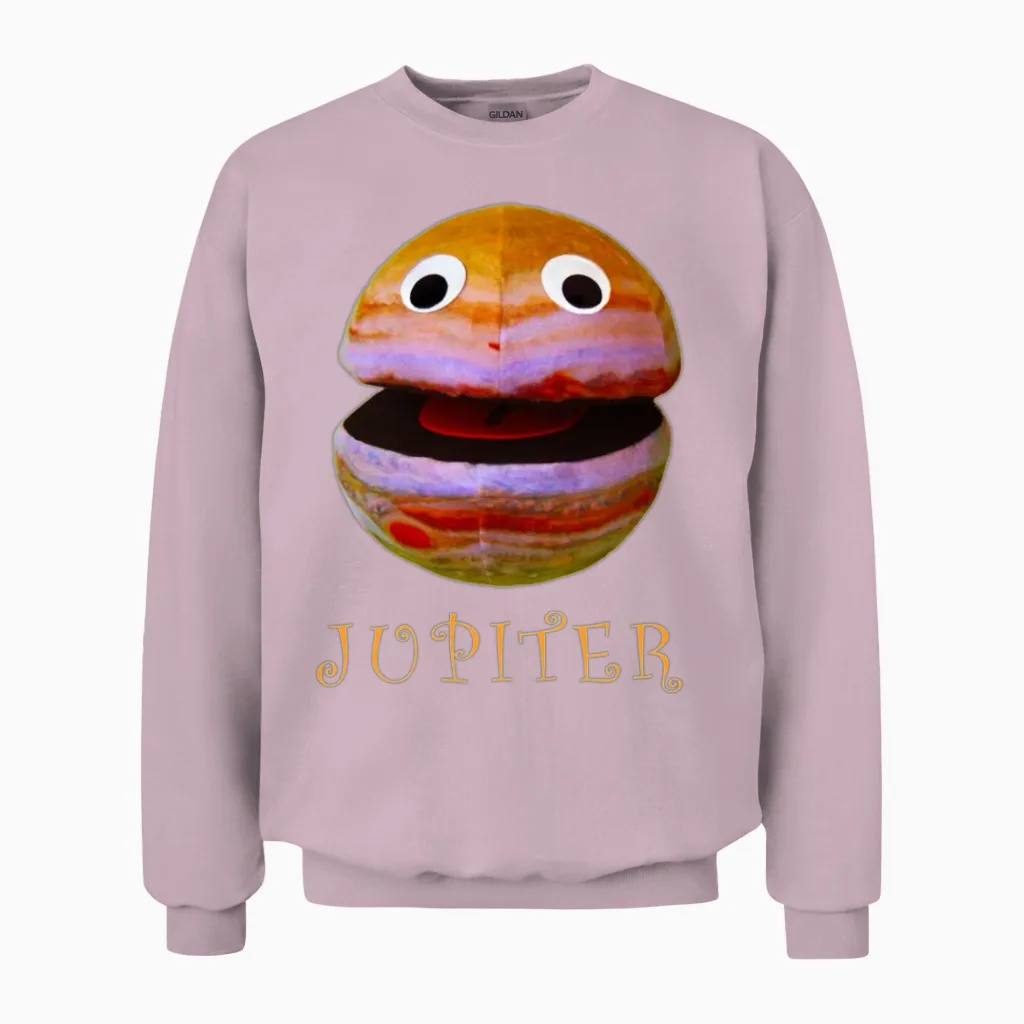 Jupiter - Puppet Character Unisex Sweatshirt in Light Pink