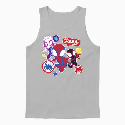 Kinder Marvel Spidey and His Amazing Friends Go-Webs-Go Boys Unisex Tank Top - Ash