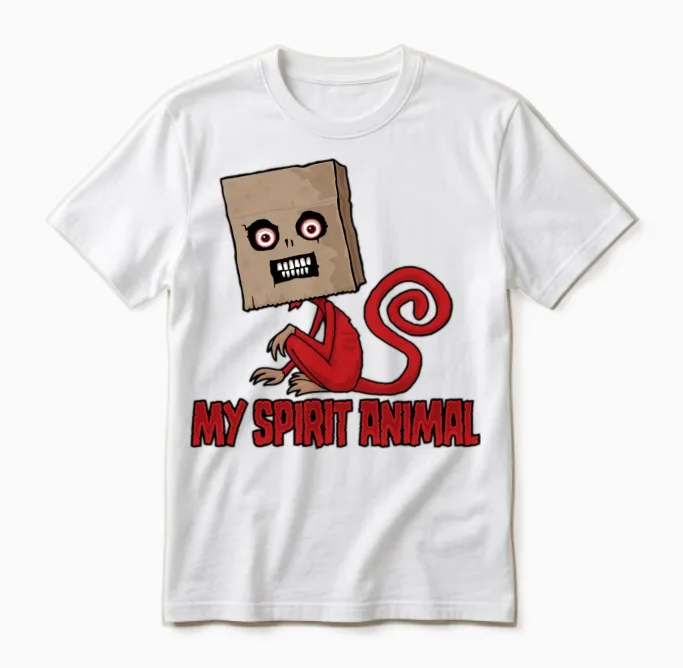 Maniacal Masked Monkey Spirit Animal Unisex T-Shirt in White