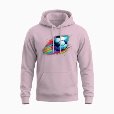 Colourful Football Shirt Tie Dye for Boys Men Women Unisex Hoodie - Light Pink
